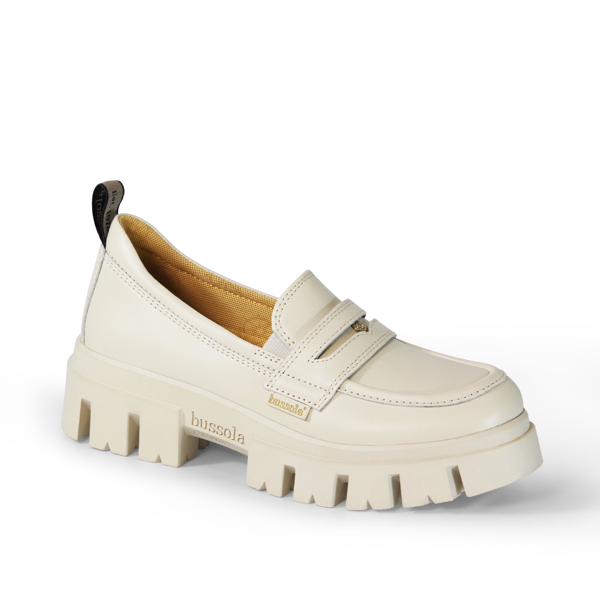 そらページ ブソラ CORVARA レディース 厚底 コイン ローファー （ホワイト