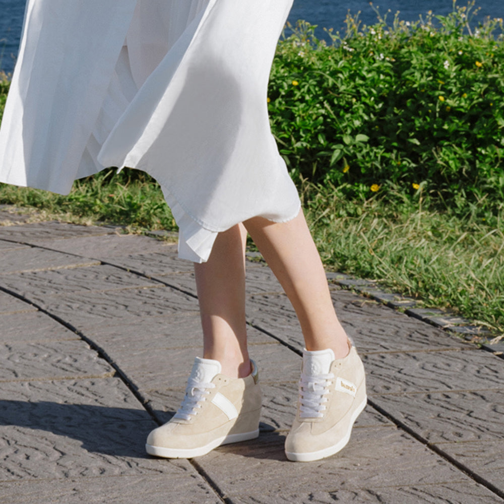 ブソラ PISA レディース 本革オールレザー インヒール スニーカー